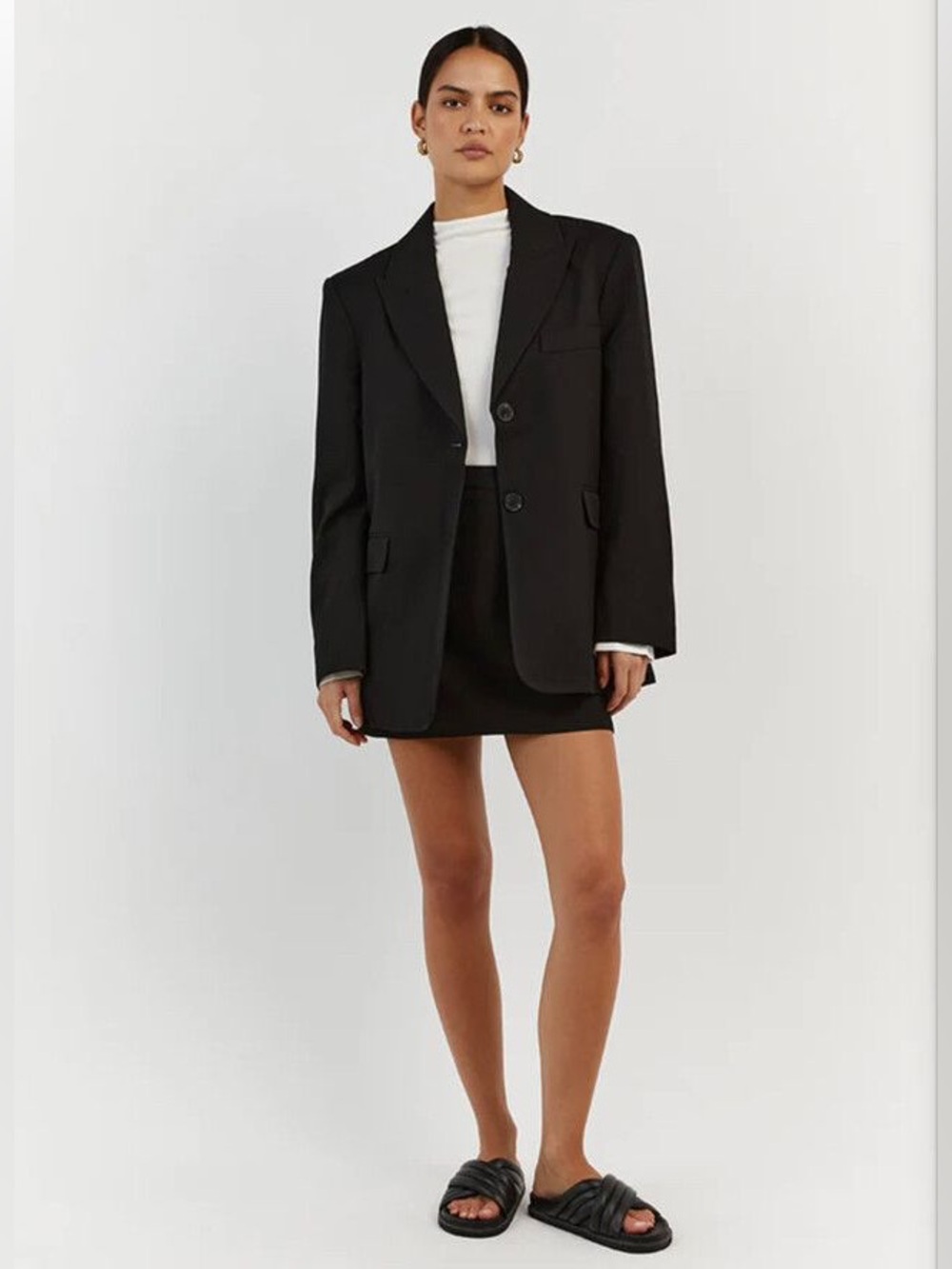 DISSH Harley Oversized Boyfriend Blazer Jacket in Black